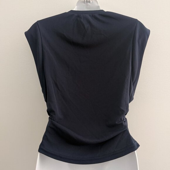 del RĀ Draped Waist Sleeveless Top | Midnight Blue | Size M | NWT - Picture 4 of 9